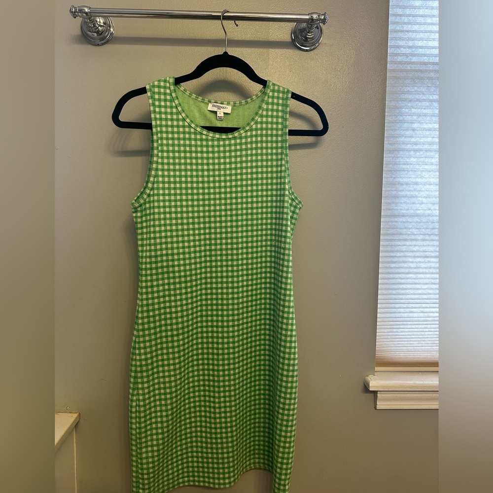 Freshman Green Gingham Sleeveless Mini Dress